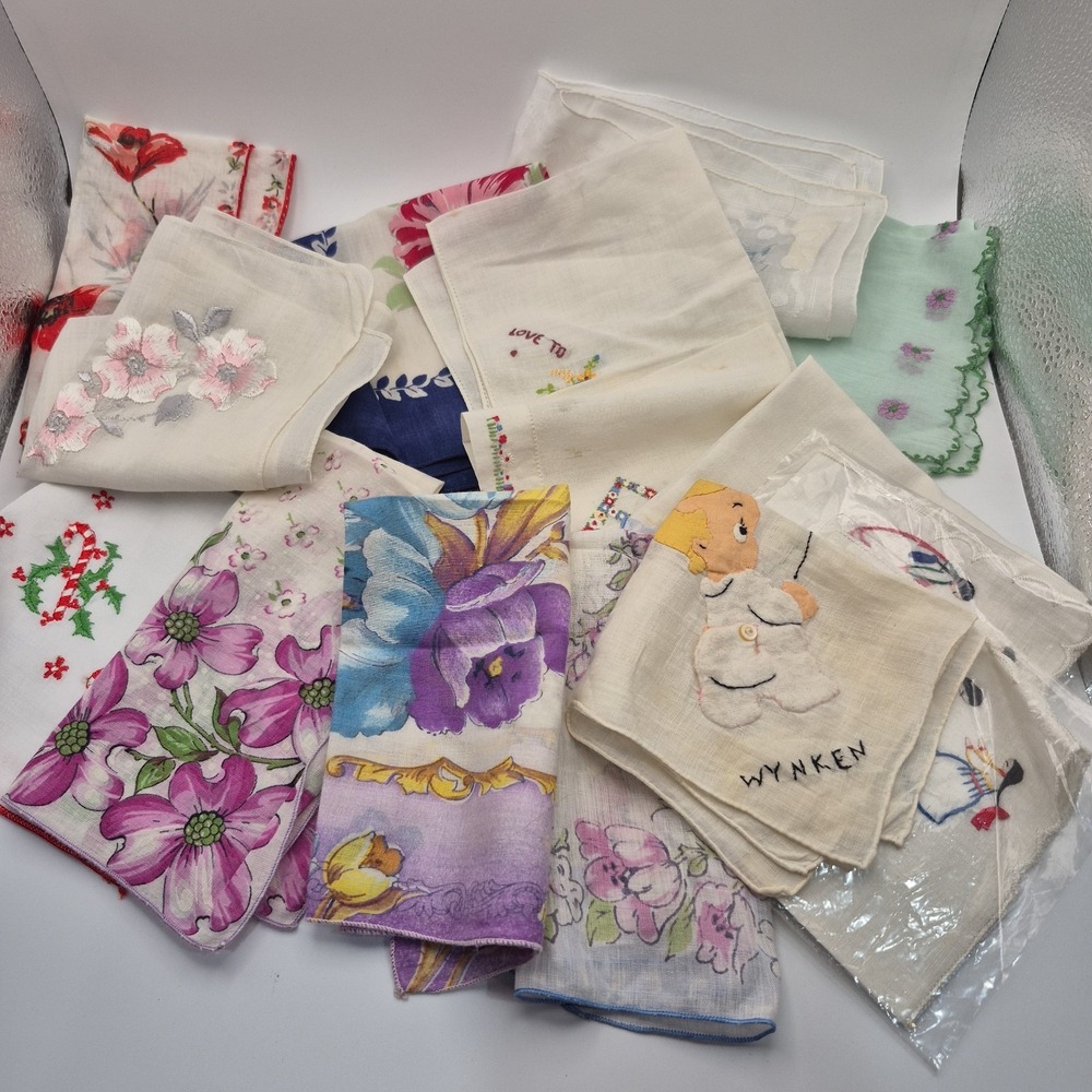 Lot of 15 Vintage Handkerchiefs
